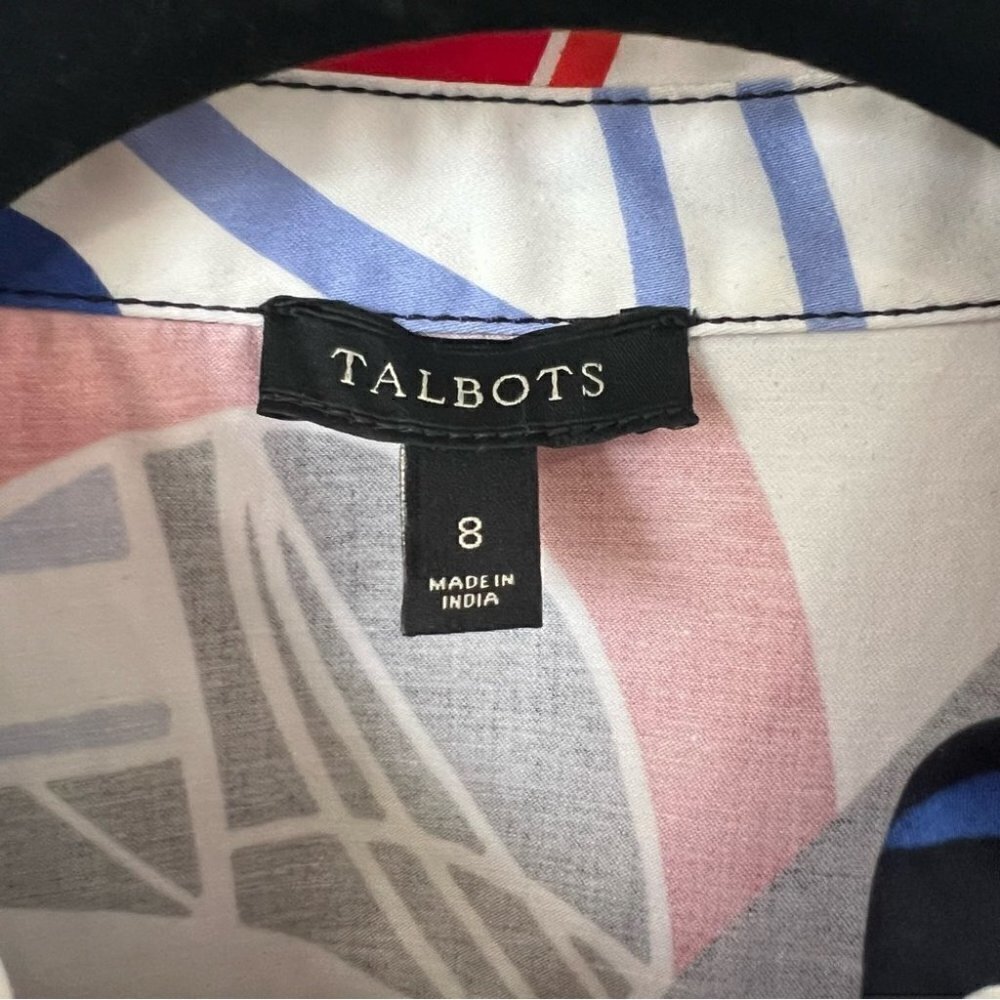 Nwot - Talbots Multi-Color Button Up Sleeveless Collared Dress. Size: 8. - Picture 4 of 12